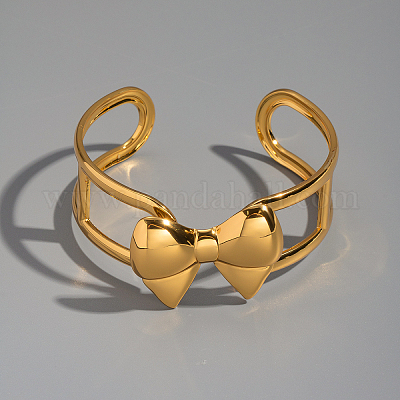 Браслеты-манжеты с бантом из нержавеющей стали 304 MR5902-1