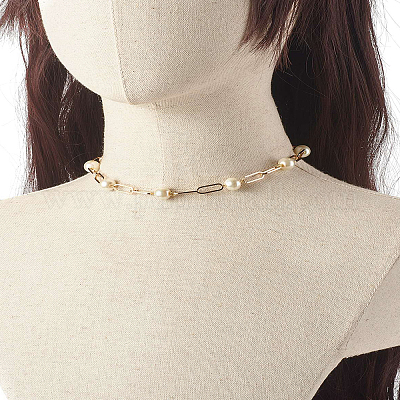 Стеклянные под жемчуг бисера ожерелья X1-NJEW-TA00005-1