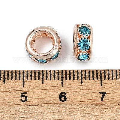 Латунные бусины со стразами  KK-U071-02C-03LG-1