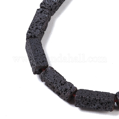 Нити матовых бусин из натурального лавового камня G-E618-05-1