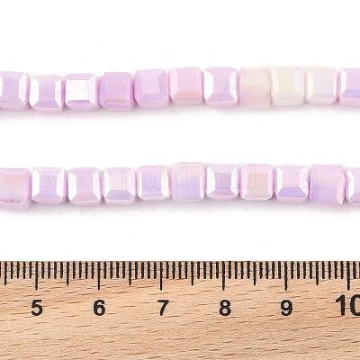 Гальванические непрозрачные стеклянные бусины EGLA-U004-02D-1