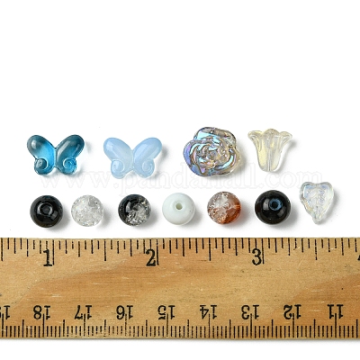 Прозрачные окрашенные стеклянные бусины DIY-FS0007-54-1