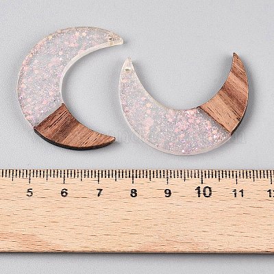 Подвески из эпоксидной смолы и орехового дерева RESI-T057-14B-1