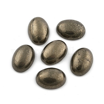 Овальные естественно пирит кабошоны G-I125-10-18x13mm-01-1