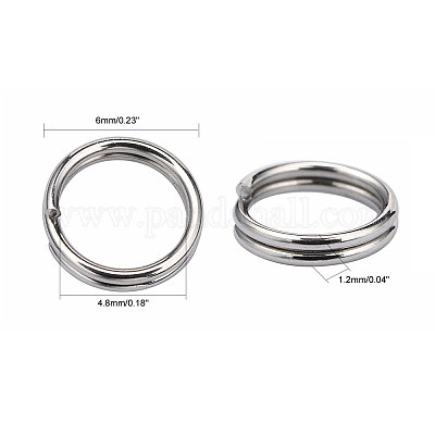 Устойчивая к потускнению фурнитура для ювелирных изделий из нержавеющей стали оригинального цвета разъемные кольца X-STAS-E010-6x1mm-2-1
