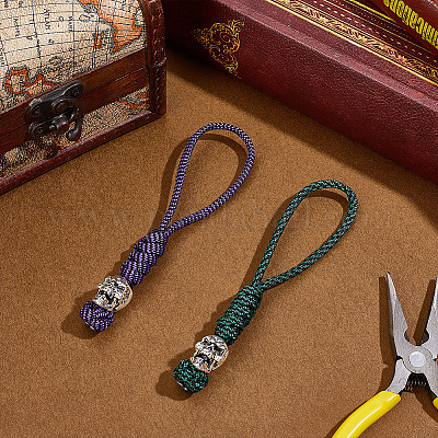 2 шт. 2 цвета ручной работы из нейлонового парашютного шнура подвесные украшения для мужчин KEYC-HY0001-32A-1