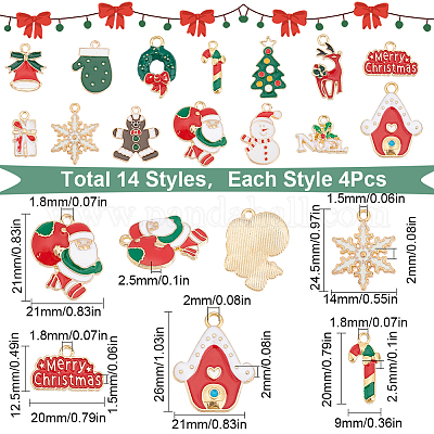 Подвески из сплава эмали 56шт 14 стиля ENAM-SC0003-71-1