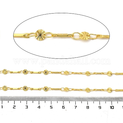 Латунные текстурированные плоские круглые звенья цепи CHS-H112-07G-1