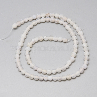 Естественные выветрившиеся агатовые бусинки G-S237-4mm-08-1