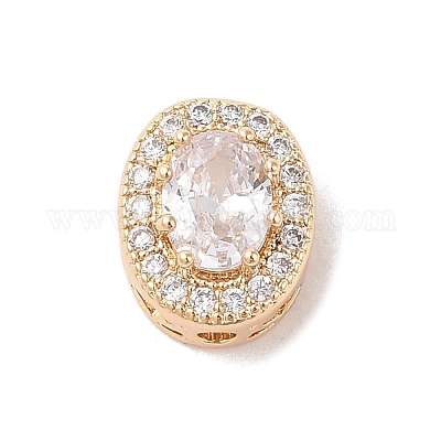 Латунные микро проложить кубического циркония бусы KK-B100-073G-01-1