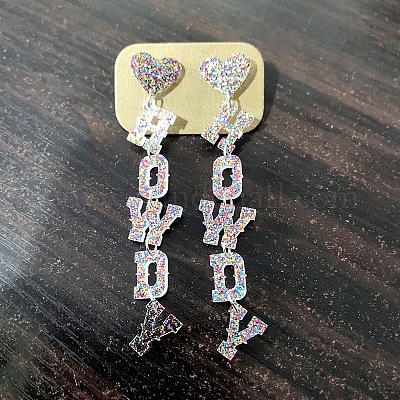 Акриловые серьги-гвоздики с надписью «привет» FS-WGBB6AA-07-1