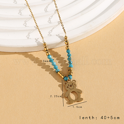 Винтажные рождественские подвески из нержавеющей стали 304 и синтетической бирюзы для женщин HS2328-8-1