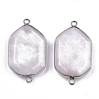 Соединители звеньев естественного розового кварца G-T131-48P-06-1