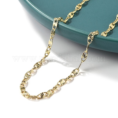 Овальные звенья цепи из текстурированной латуни для женщин и мужчин NJEW-F337-04G-1