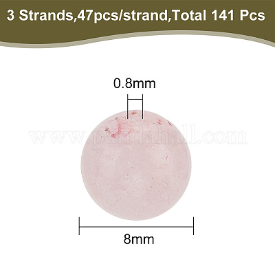 3 нити бусин натурального имитации розового опала G-HY0001-63-1