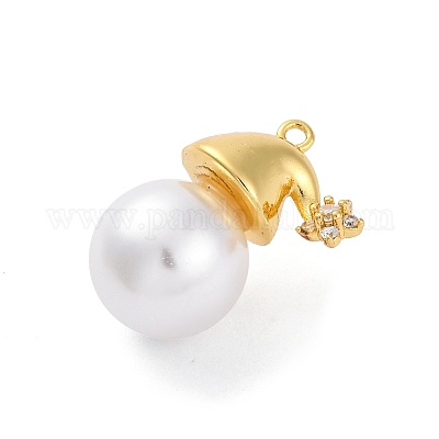 Стойка из латуни с подвесками из кубического циркония и подвесками из искусственного жемчуга ABS KK-Q010-09G-1