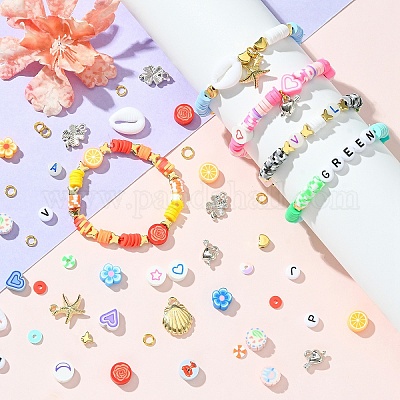 Наборы для изготовления браслетов из полимерной глины и акриловых бусин своими руками DIY-YW0009-58-1