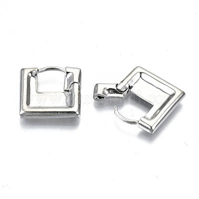 Латунные английском замке Серьги-кольца EJEW-N011-42P-NF-1