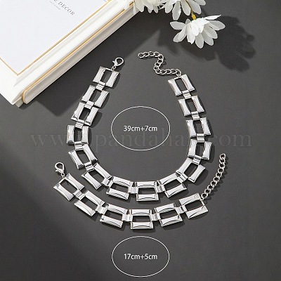 Модные хип-хоп сплав кубинские звенья цепи браслеты и ожерелья наборы FS-WGBA45B-01-1