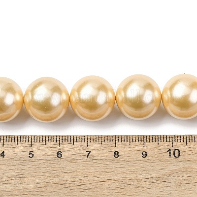 Гальванические оболочки жемчужные бусы пряди BSHE-G041-16mm-01-1