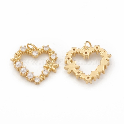 Кулоны из экологически чистой латуни с микропаве и кубическим цирконием KK-I698-24G-1