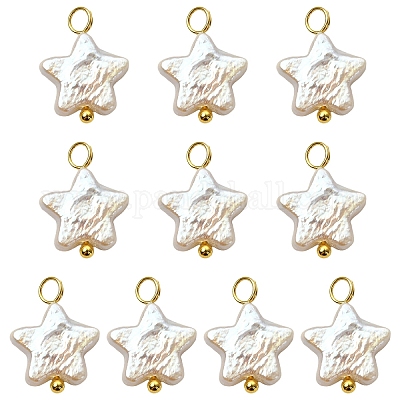 10 шт. подвески из натурального барочного жемчуга Кеши с ядрами&nbsp;PALLOY-YW00106-1