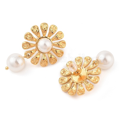 Серьги-гвоздики из нержавеющей стали 304 EJEW-Z063-04G-1