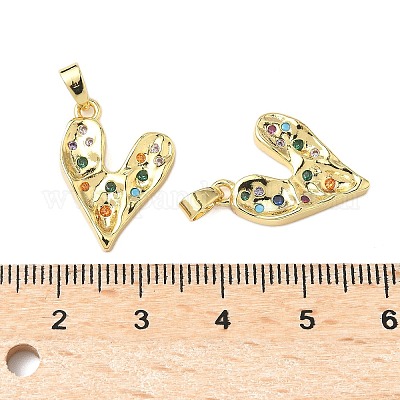 Латунные микропаве прозрачные подвески с фианитом KK-B139-03G-1