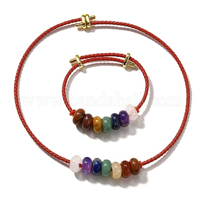 Браслеты и ожерелья из натуральных драгоценных камней rondelle chakra G-P561-01G-04-1