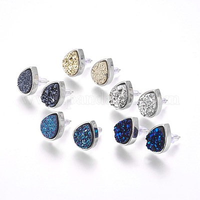 Латунь серьги EJEW-J098-GP-1