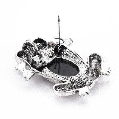 Брошь в виде лягушки из натурального панциря пауа PALLOY-Q438-006D-RS-1
