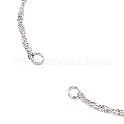 2 шт. 2 цвета 304 нержавеющая сталь сингапурская цепочка для изготовления браслета AJEW-JB01345-1