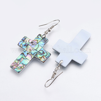 Серьги с раковиной ушка / ракушка EJEW-F147-C12-1