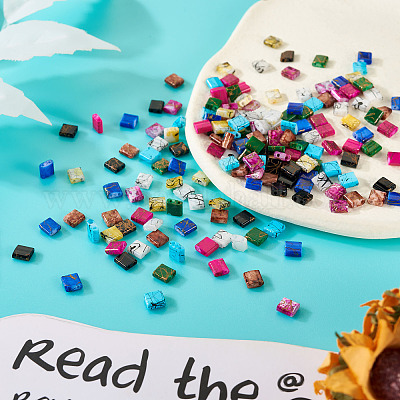 180шт 9 цвета стеклянный бисер с 2 отверстиями SEED-TA0001-06-1