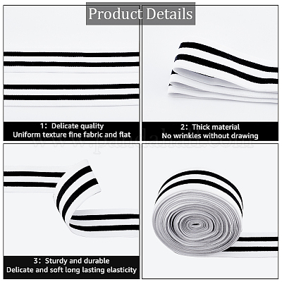 5 ярд плоской нейлоновой полосатой резинки OCOR-GF0003-84B-1