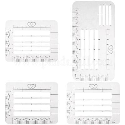 4 шт. пластиковые шаблоны для осмотра линейки&nbsp;AJEW-CP0009-96-1
