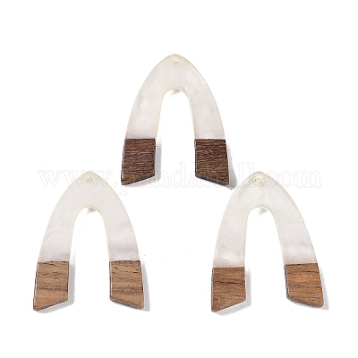 Подвески из смолы и дерева&nbsp;WOOD-F015-16H-1