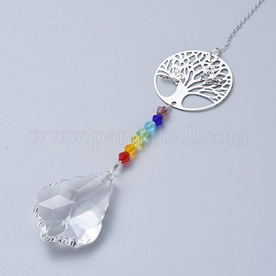 Кристаллы люстра ловцы солнца призмы чакра висит кулон AJEW-I040-20P-1