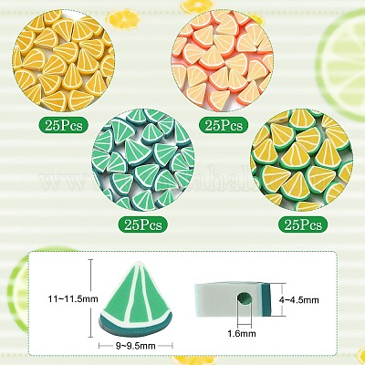 100шт 4 цвета оранжевые бусины из полимерной глины ручной работы CLAY-CJ0001-63-1