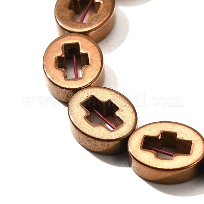 Гальванические нити из синтетических немагнитных гематитовых бусин G-L613-Z01-02D-1