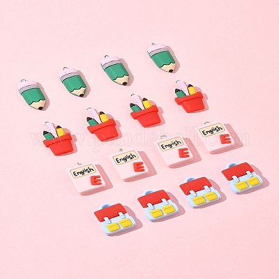 16 шт. 4 подвески из смолы на канцелярскую тематику RESI-FS0001-89-1