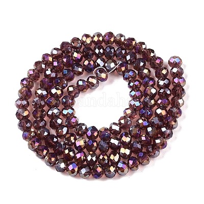 Стеклянные бусины с гальваническим покрытием  EGLA-A044-T4mm-B13-1