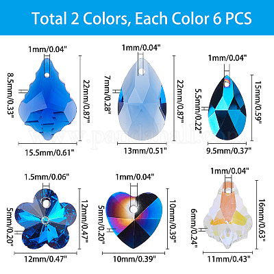 Факельные стеклянные подвески из стразы RGLA-PH0002-09-1