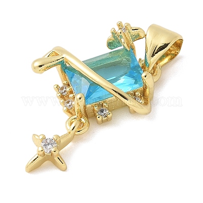 Латунные микро проложить кубического циркония подвески KK-K298-56G-1