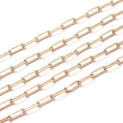3.28 фут паяных латунных цепей со скрепками X-CHC-G005-03G-1