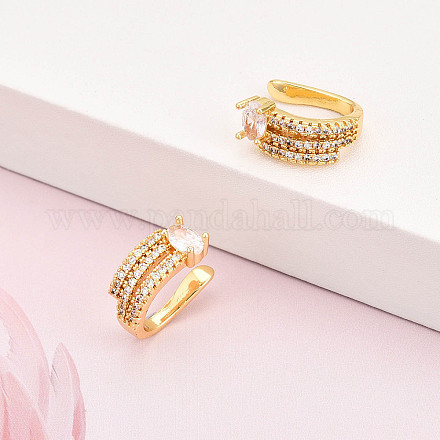 Серьги-манжеты из циркония KK-T074-28G-1