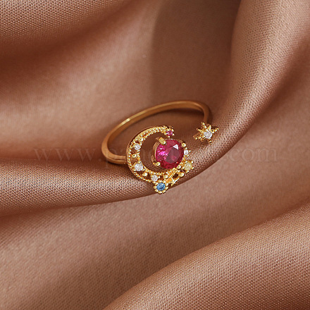 Регулируемые латунные открытые манжеты с микропаве из кубического циркония для женщин KU0823-5-1