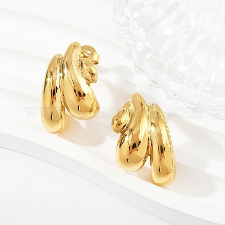 Серьги-гвоздики из нержавеющей стали 304 EJEW-K268-28G-1