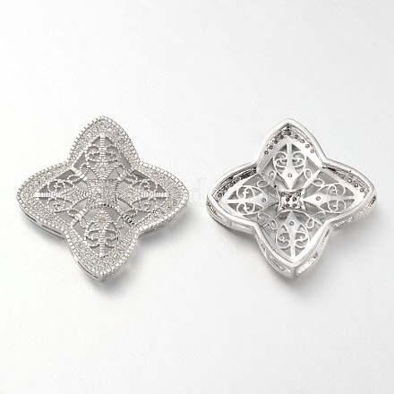 Филигранные цветок латунные микро проложить кубического циркония подвески&nbsp;LS-ZIRC-L034-03P-FF-1