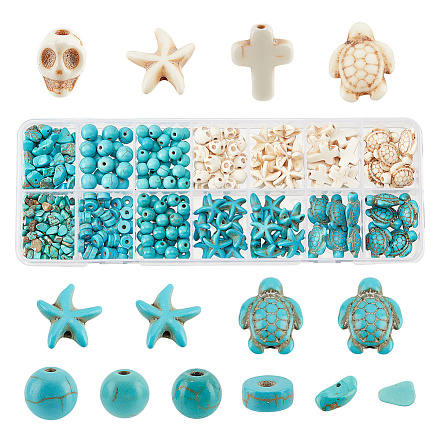 14 стиль синтетические бирюзовые бусины нити TURQ-AR0001-29-1